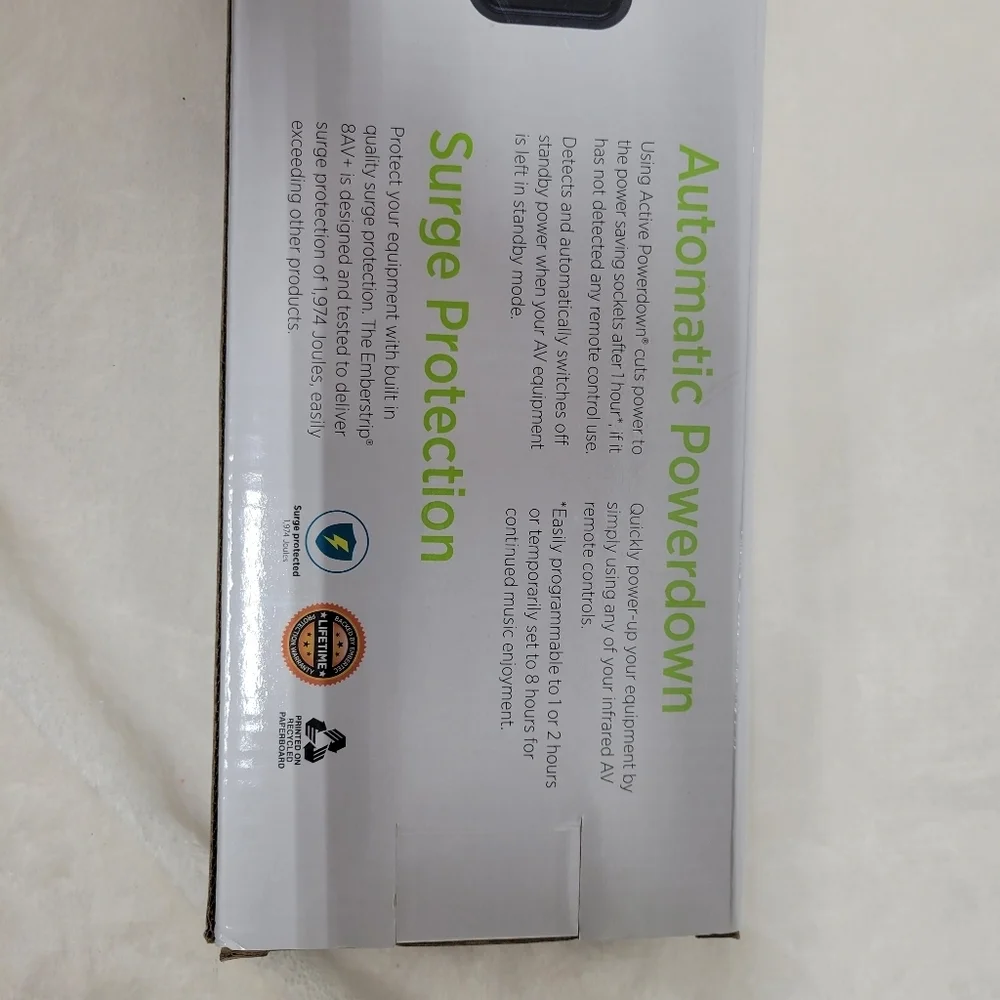 Surge protected Power Strip emberstrip 8 AV+ New in box - Picture 4 of 8